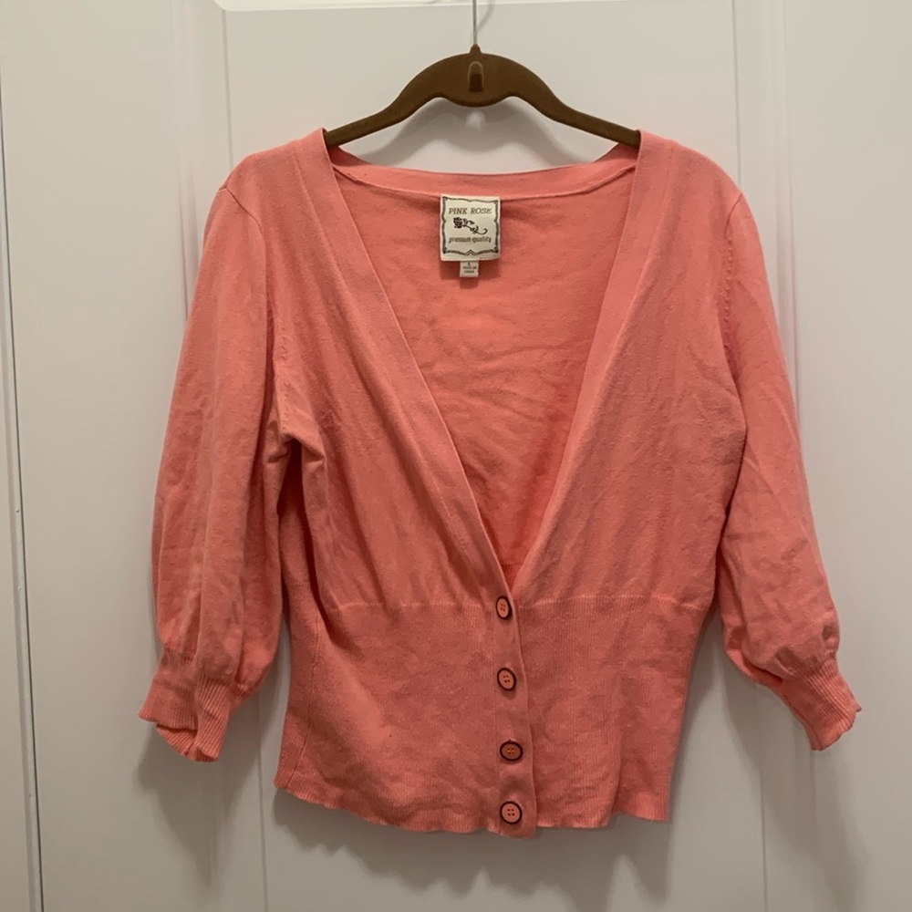 Pink Rose premium quality crop cardigan